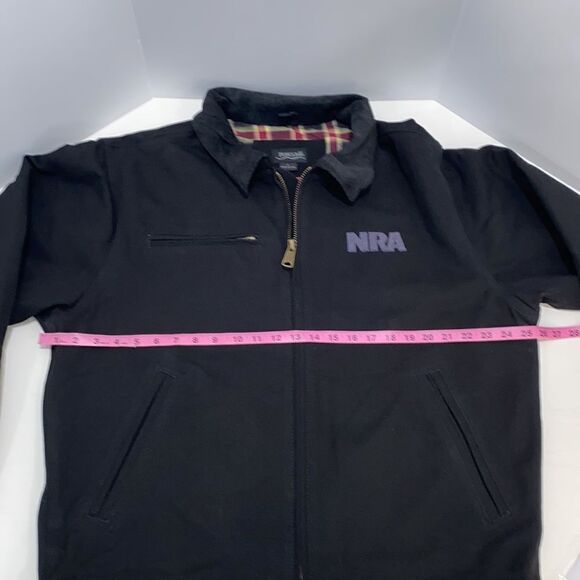Burks Bay NRA Member Men's Jacket Black Canvas Flannel Lined Size Large - Picture 7 of 12